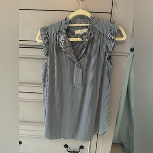 Loft S Sleeveless Striped Blouse
